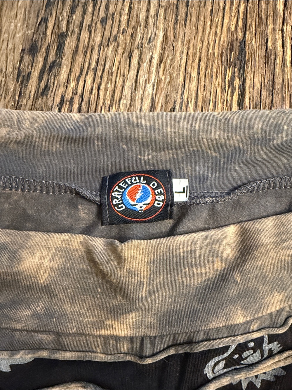Grateful Dead Black and Gray Striped Mini Skirt Dancing Bears - Picture 6 of 6
